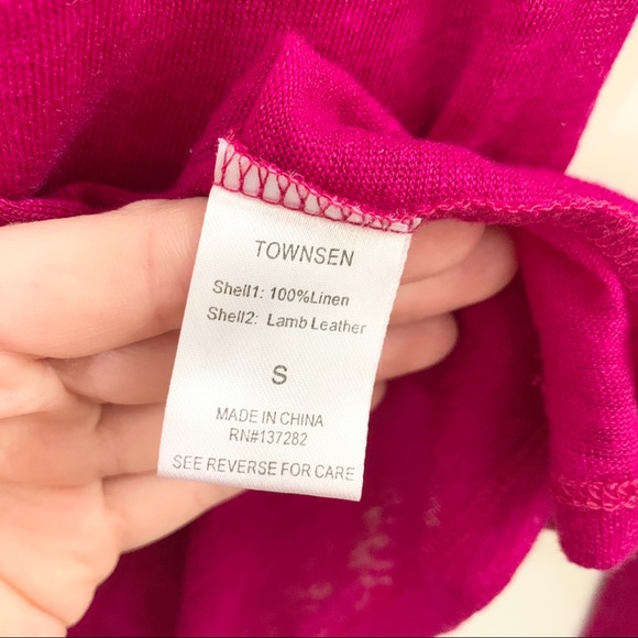 TOWNSEN Linen and Leather Long Sleeve T-Shirt - Picture 6 of 7